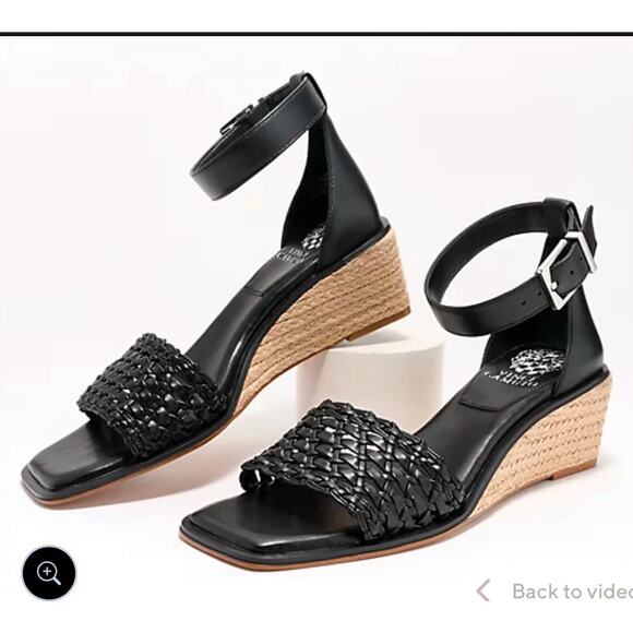 Vince Camuto Shoes - NEW Vince Camuto Bretandi Espadrille Wedge Sandals Women's 9.5 Black Chic